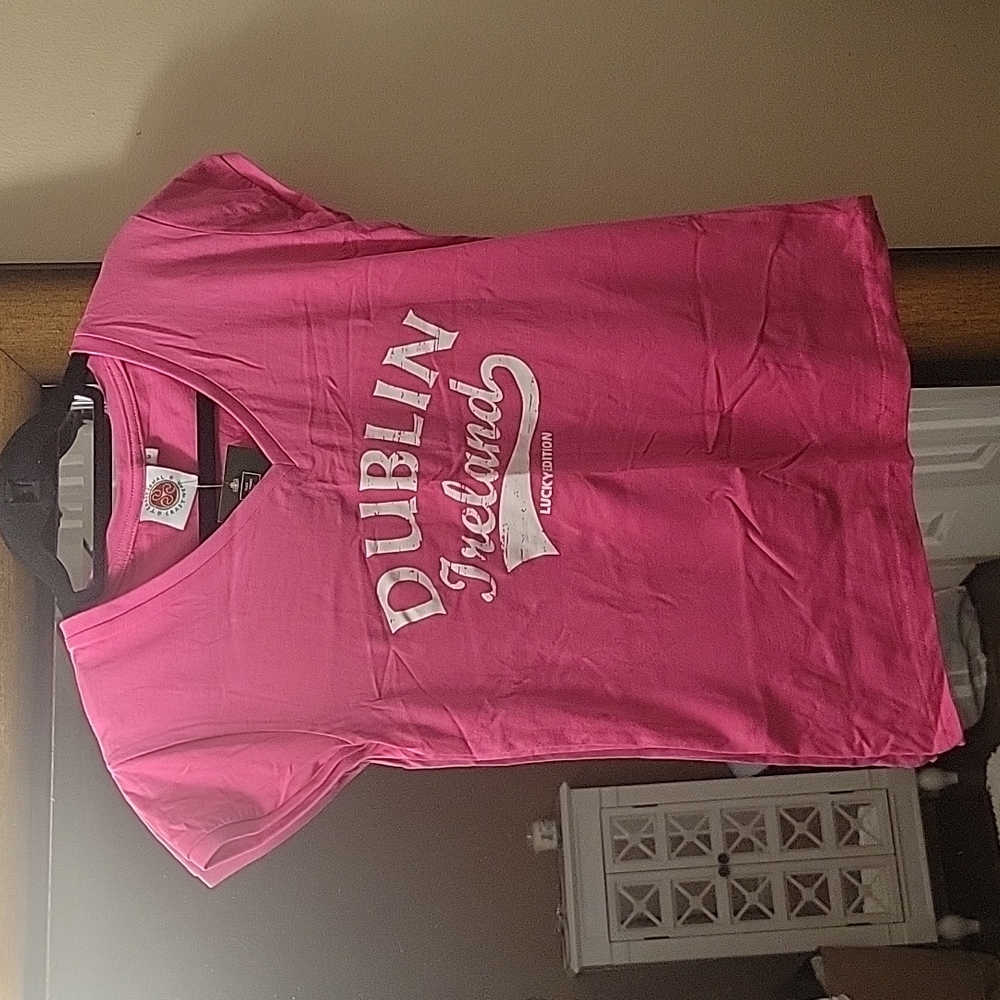 NWT Pink Juniors V- Neck TShirt from Ireland